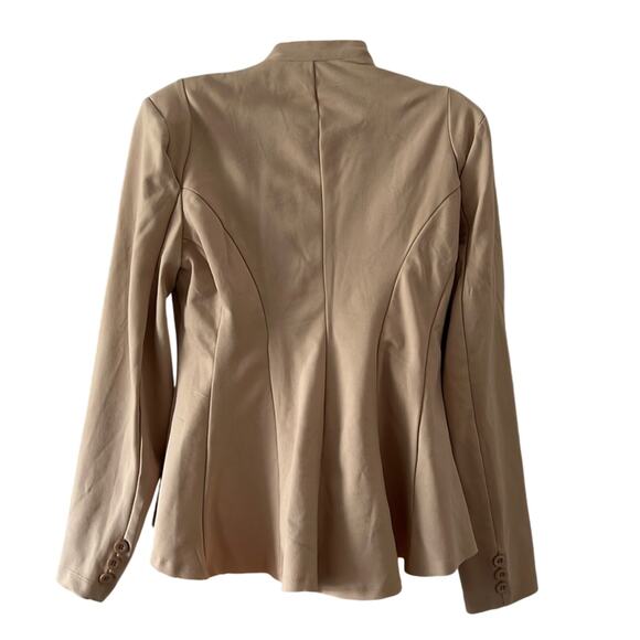 Hybrid & Company Beige Khaki Stretch Blazer Jacket Woman Size Large - Picture 2 of 10
